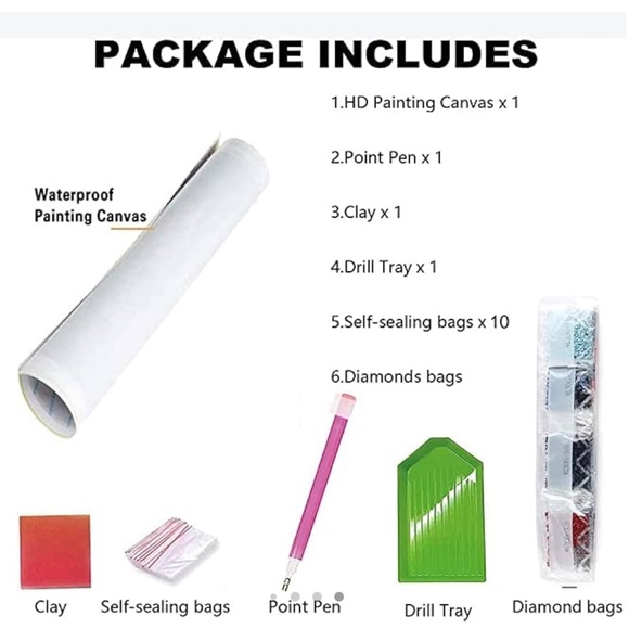 5D Full Drill Diamond Art Flowers Round Diamond Dots - Picture 5 of 5